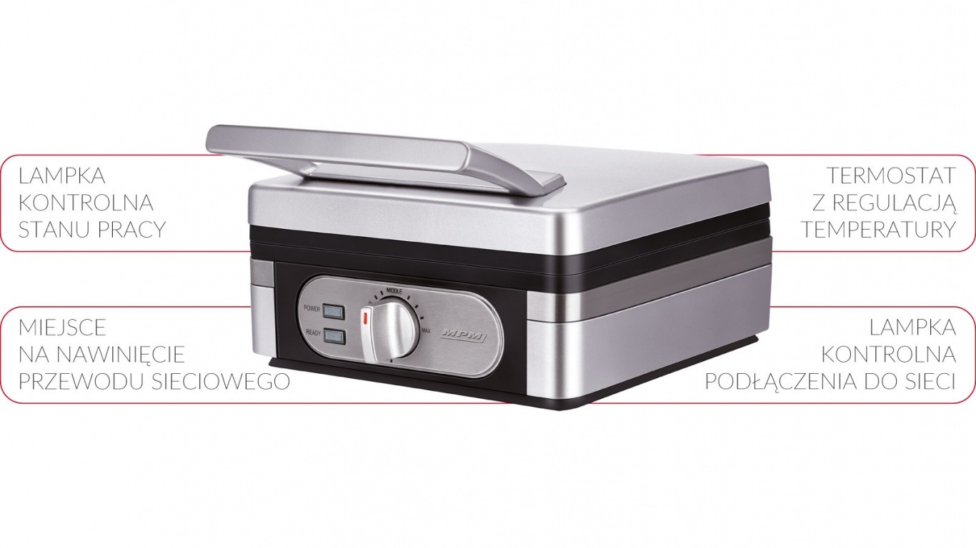 Gofrownica MPM MGO13 srebrna 1400W