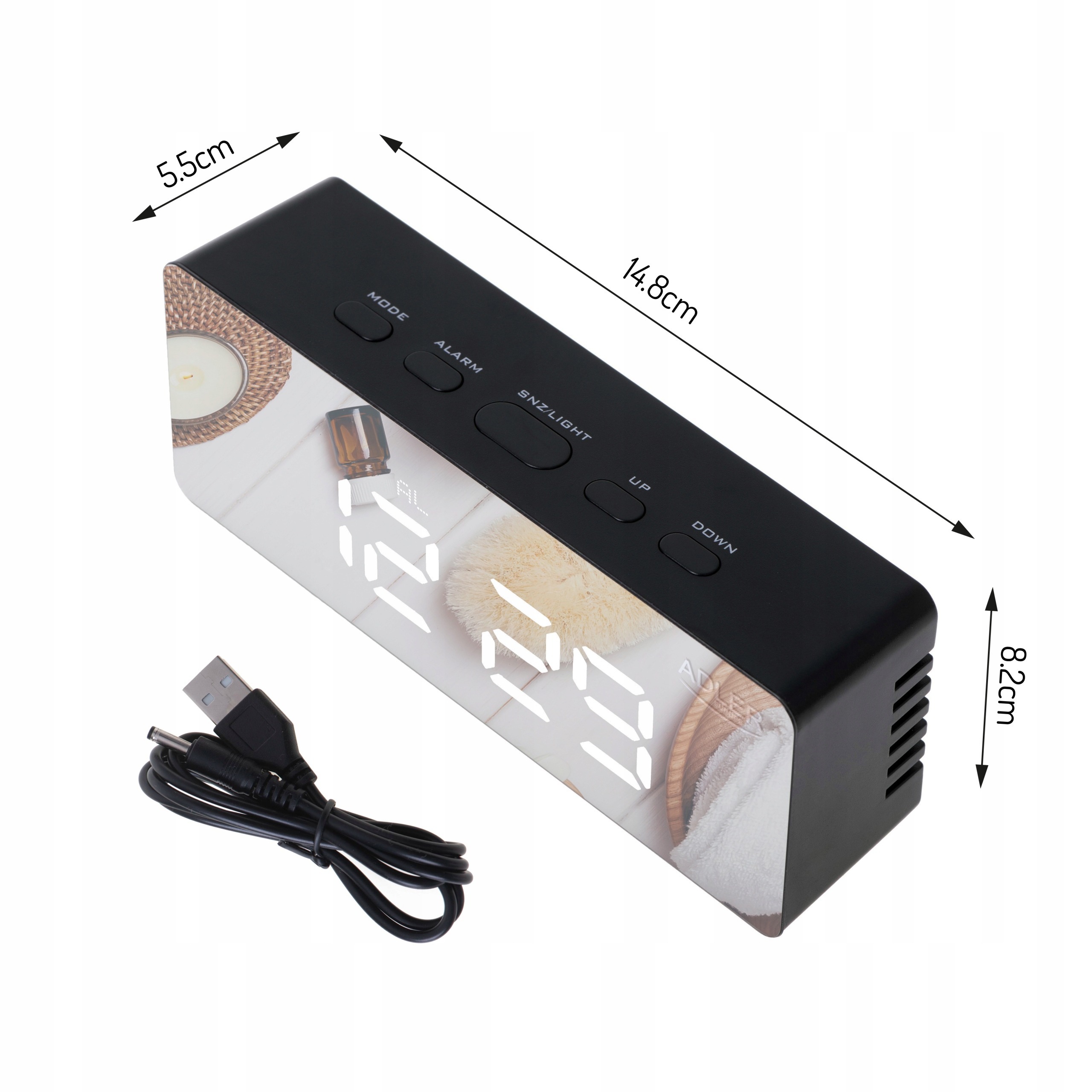 ZEGAR BUDZIK ELEKTRONICZNY TERMOMETR 1189 2kolory