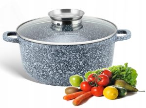 Garnek marmurowy z pokrywką 6,8L indukcja GAZ