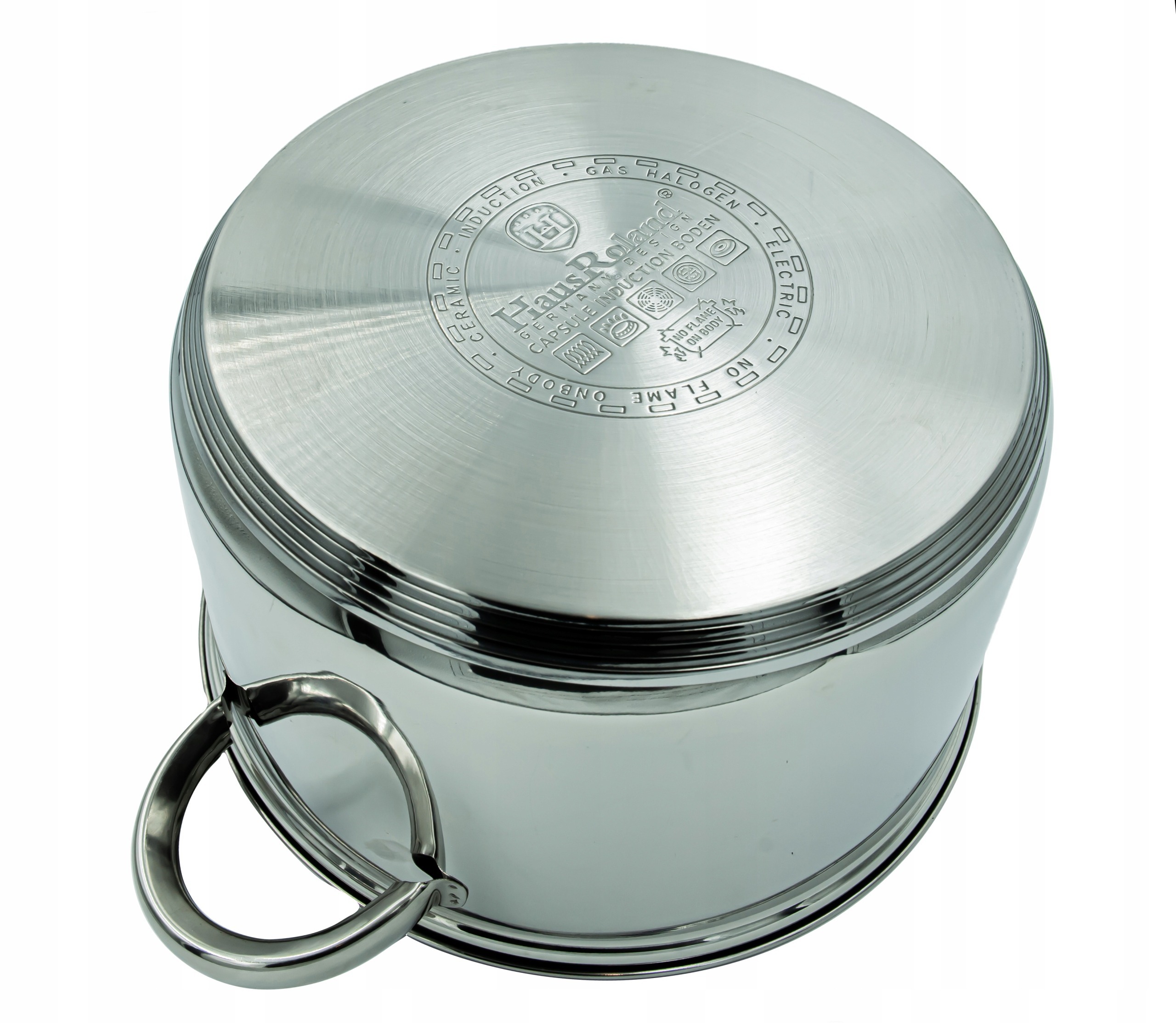 ZESTAW 3 GARNKÓW STALOWYCH Z POKRYWKĄ INDUKCJA GAZ HausRoland