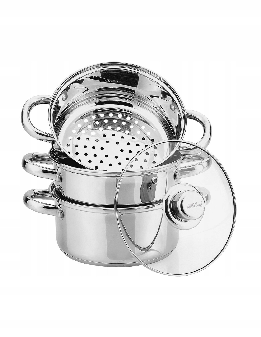 Garnek z pokrywką stalowy do gotowania na parze