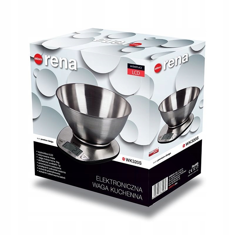 ELEKTRONICZNA WAGA KUCHENNA Z MISĄ STALOWA