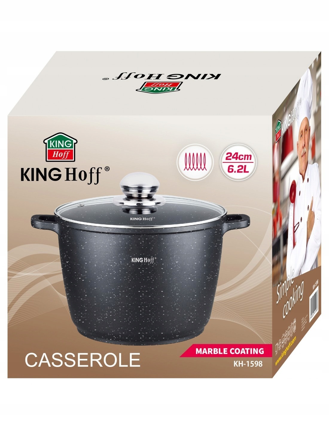 GARNEK GRANITOWY DUŻY POKRYWKA INDUKCJA GAZ