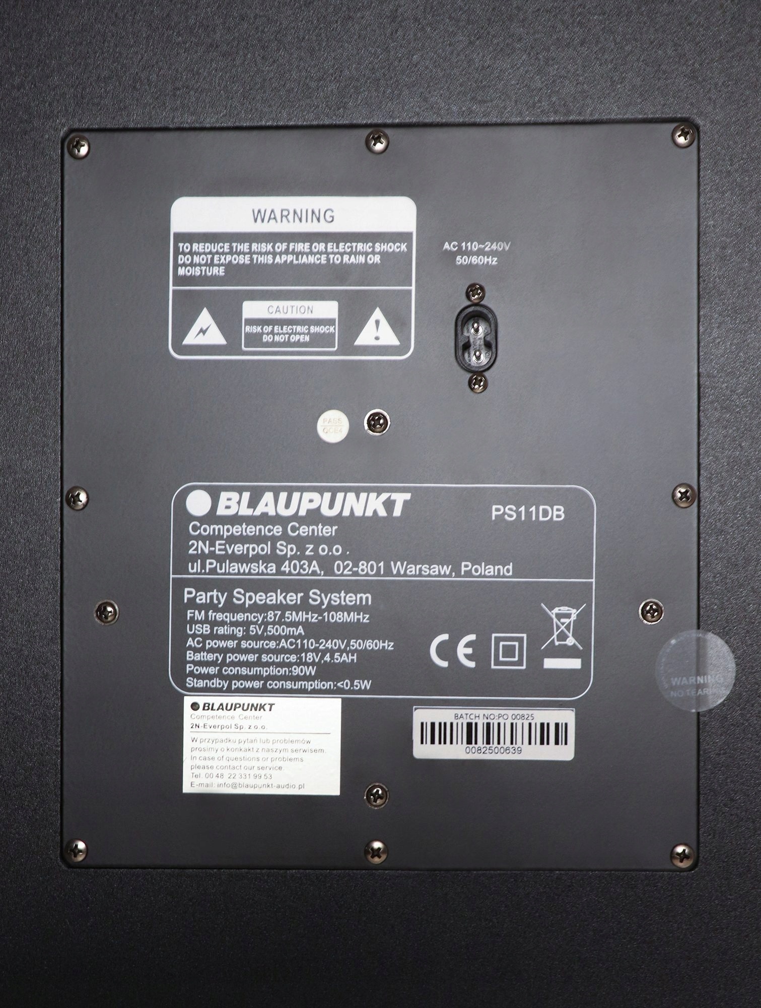 GŁOŚNIK PS11DB KOLUMNA Bluetooth KARAOKE AUDIO