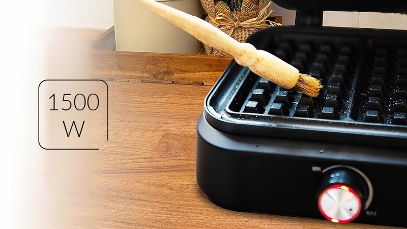 GOFROWNICA MPM DUŻA MOC 1500W MOCNA CZARNA