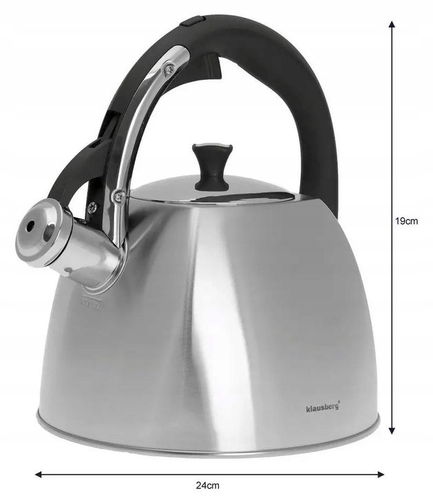 CZAJNIK STALOWY Z GWIZDKIEM 2,2L INDUKCJA GAZ 7409