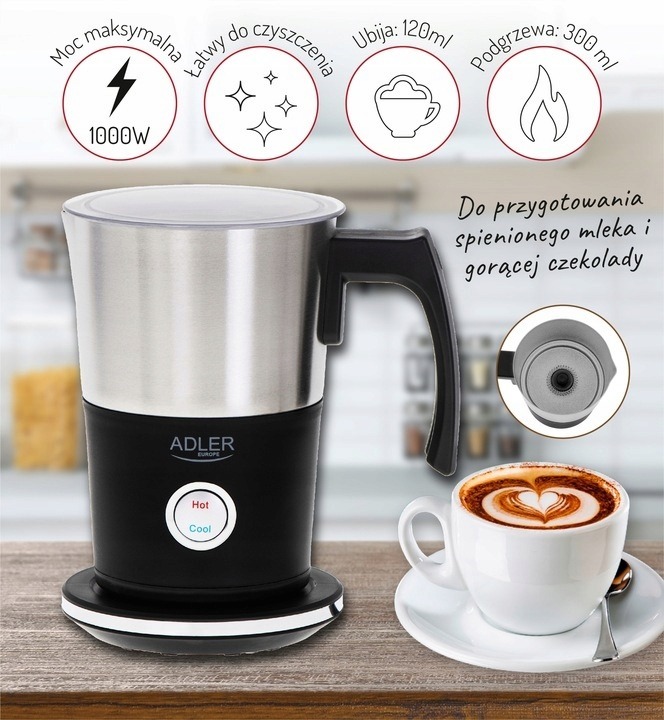 ELEKTRYCZNY SPIENIACZ DO MLEKA LATTE AD4495
