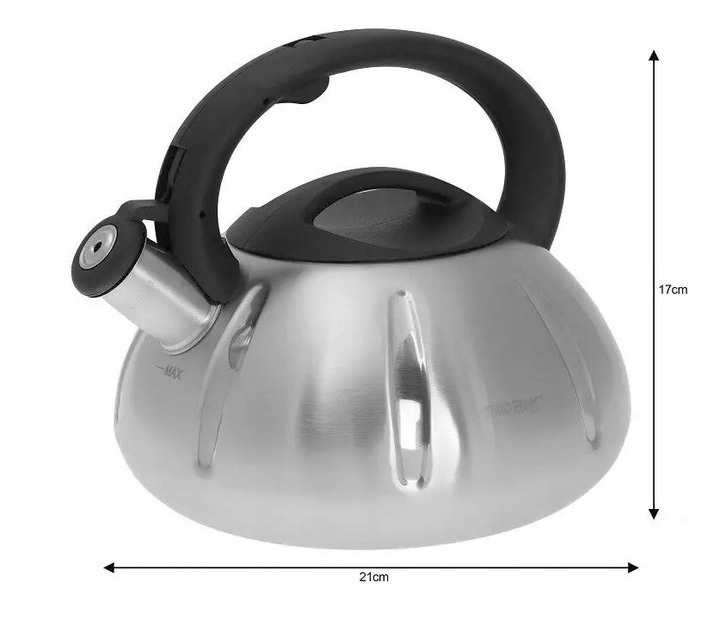 CZAJNIK Z GWIZDKIEM 3L STAL INDUKCJA GAZ 3290