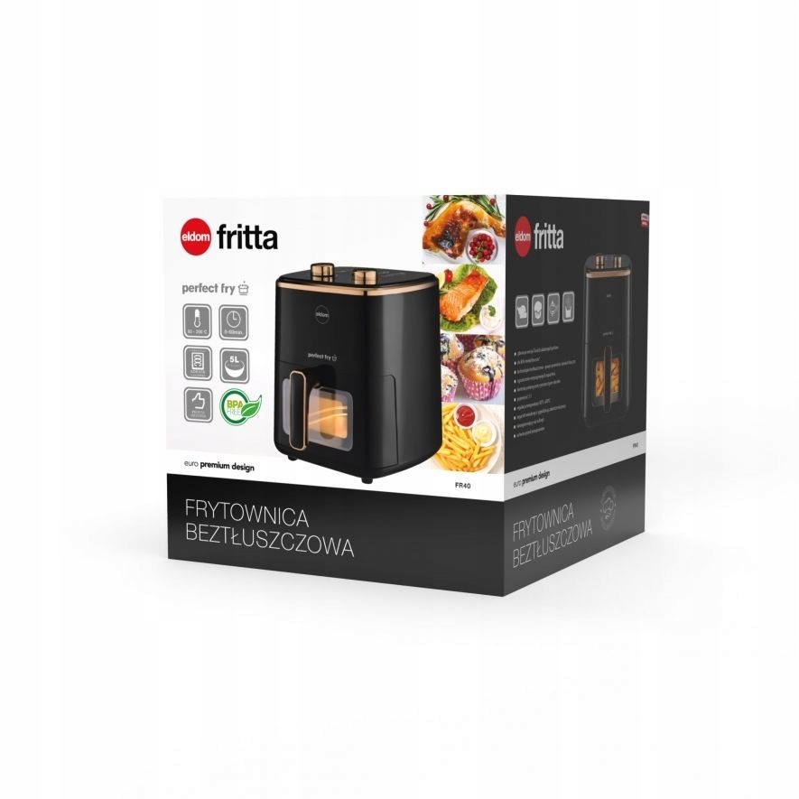 FRYTOWNICA BEZTŁUSZCZOWA FRYTKOWNICA Eldom FR40 ~ 5 L AIRFRYER 1500W MOCNA