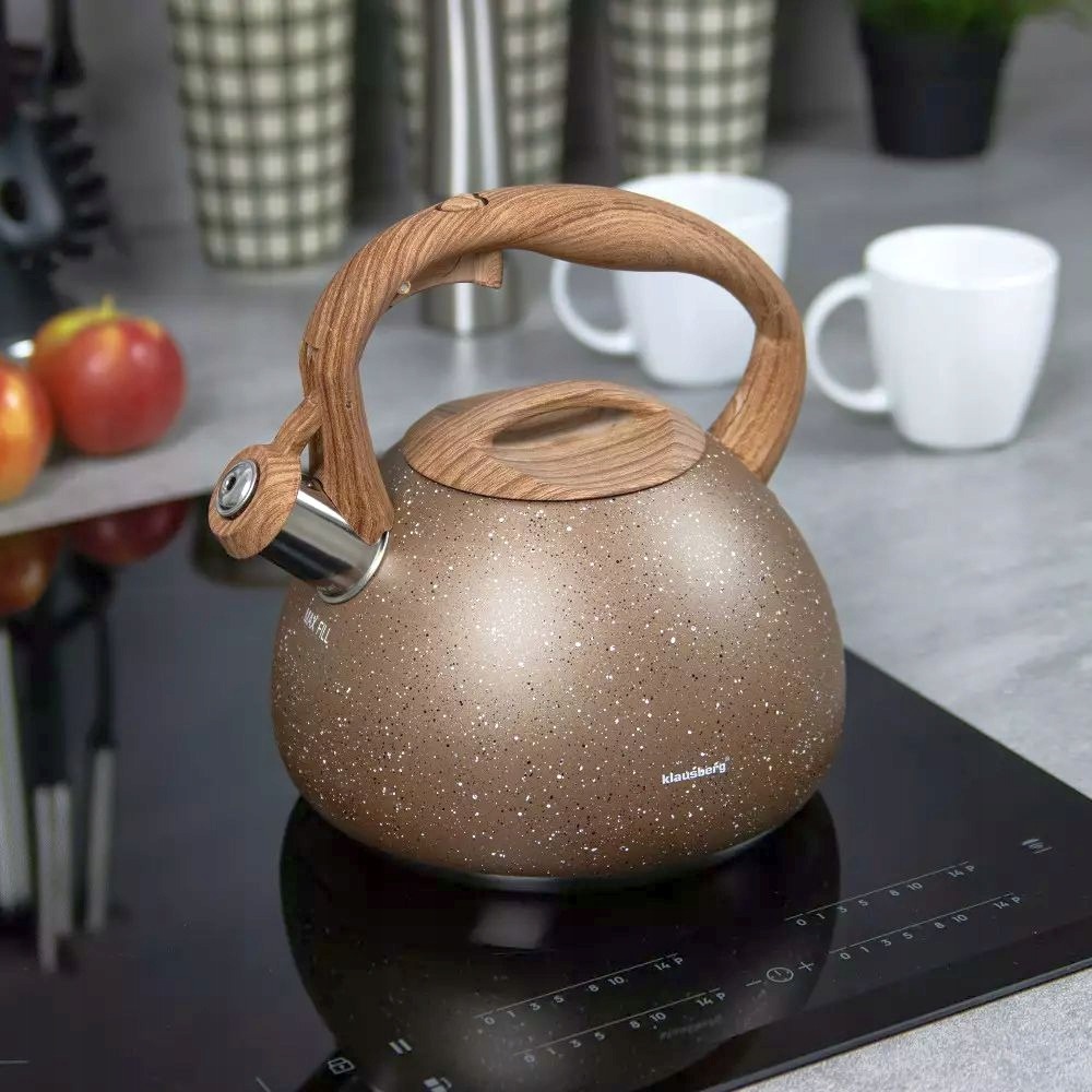 Czajnik z gwizdkiem INDUKCJA GAZ ZŁOTY BRĄZ 2,8L