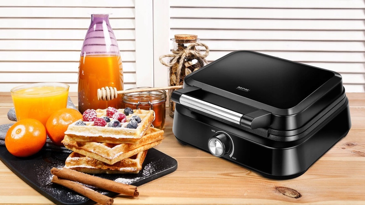 GOFROWNICA MPM DUŻA MOC 1500W MOCNA CZARNA