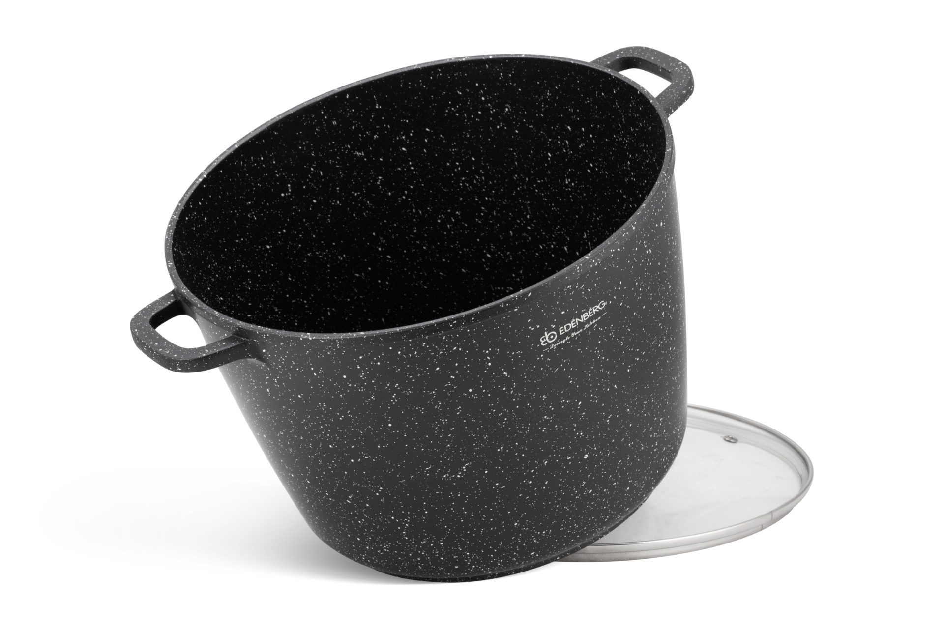 Garnek tradycyjny marmurkowy z pokrywką szklaną Edenberg 14 l 32cm