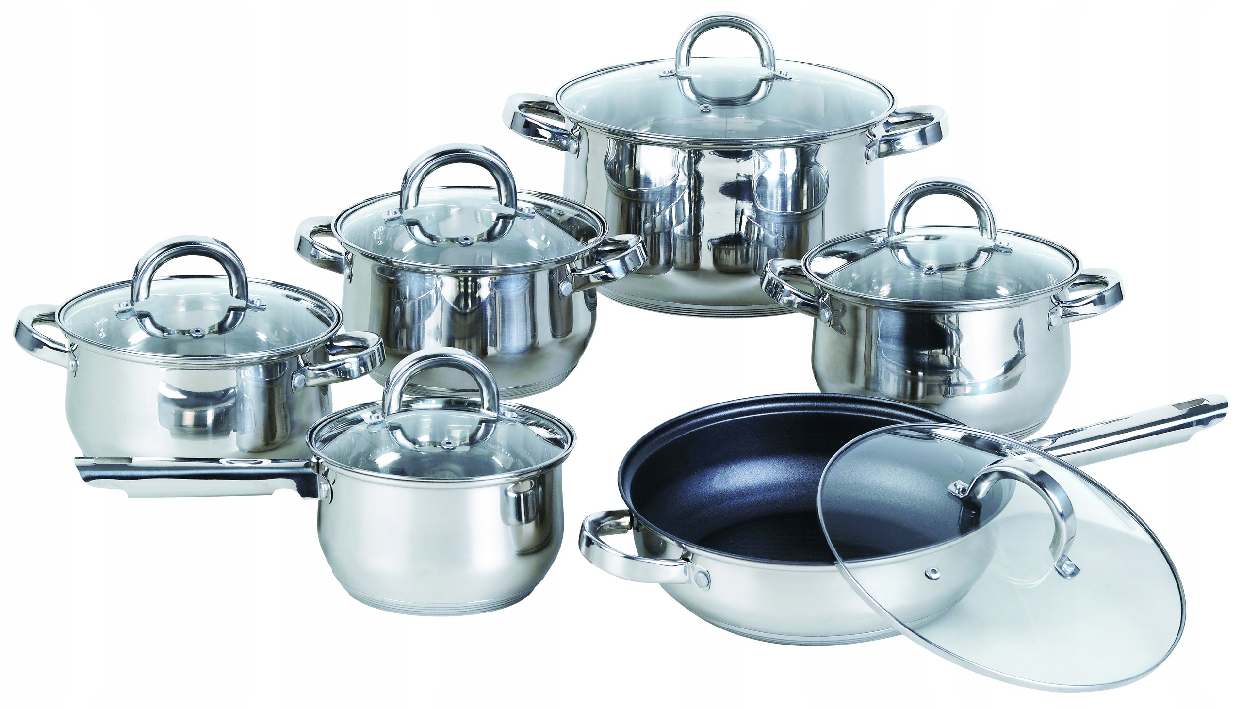 ELEGANCKI ZESTAW GARNKÓW STALOWYCH komplet GARNKI INDUKCJA GAZ