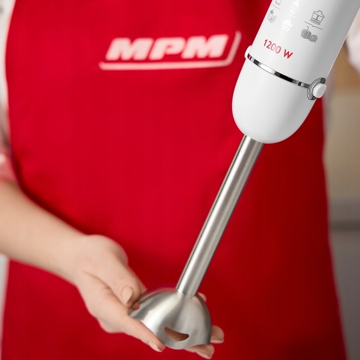 Blender ręczny zestaw przenośny mocny 1200W biały MPM