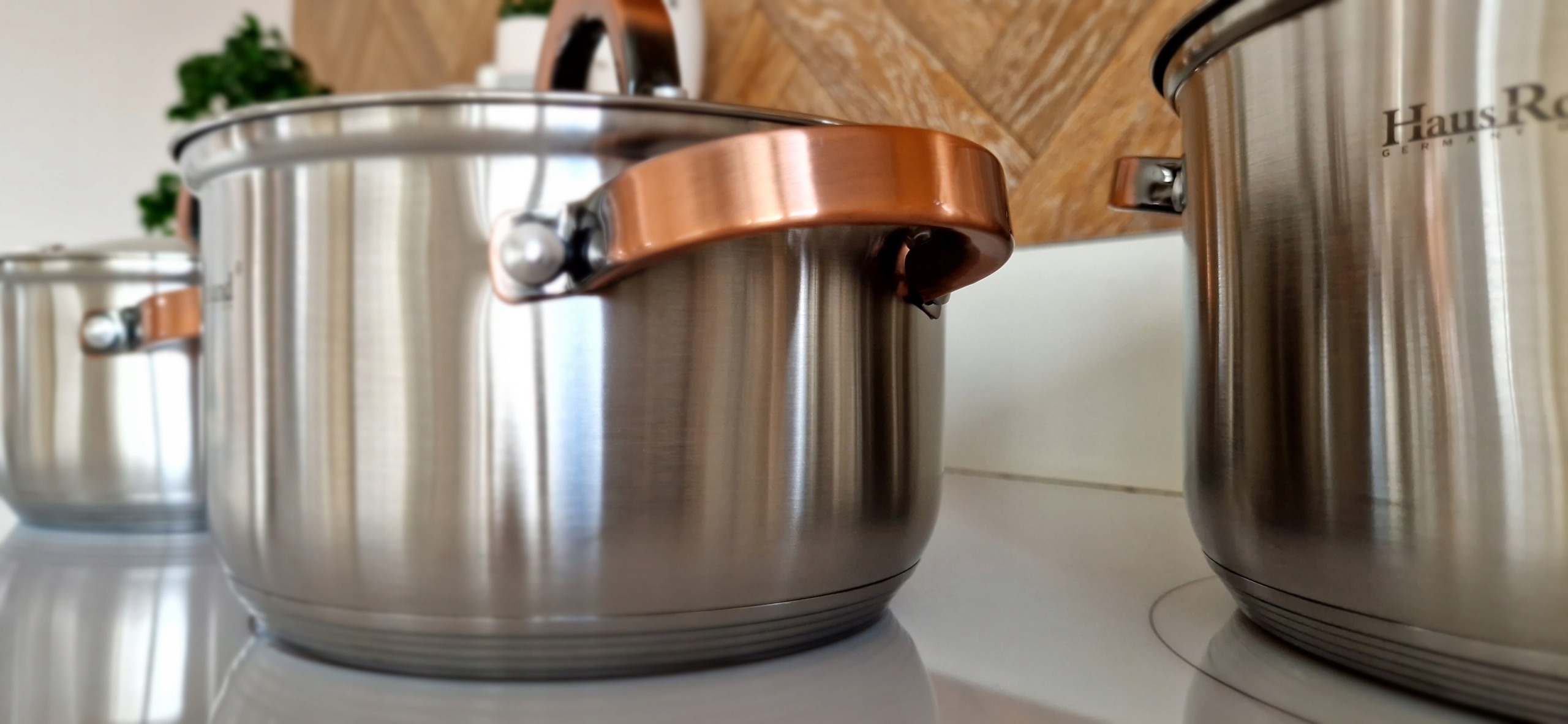 ELEGANCKI ZESTAW GARNKÓW STALOWYCH komplet GARNKI INDUKCJA GAZ