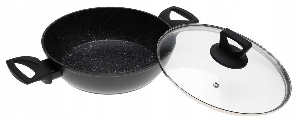 GARNEK MARMURKOWY BRYTFANNA WOK 28cm 3,7l Indukcja Gaz