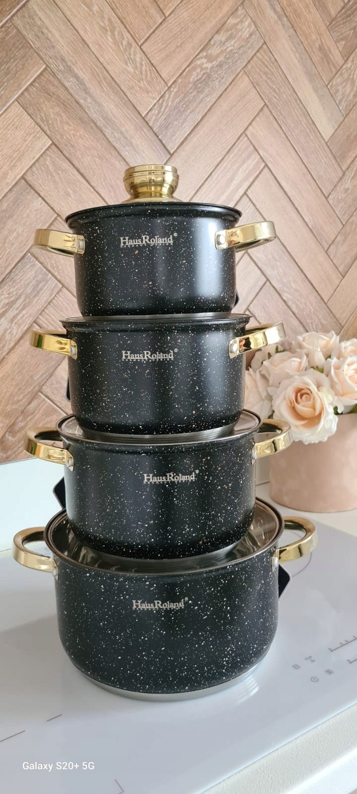 ELEGANCKI ZESTAW GARNKÓW STALOWYCH komplet GARNKI INDUKCJA GAZ