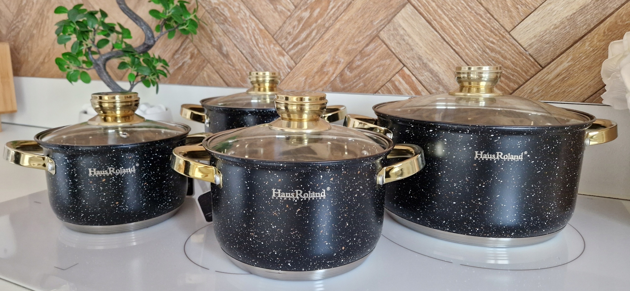 ELEGANCKI ZESTAW GARNKÓW STALOWYCH komplet GARNKI INDUKCJA GAZ