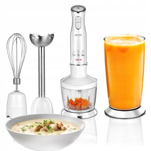 Blender ręczny zestaw przenośny mocny 1200W biały MPM