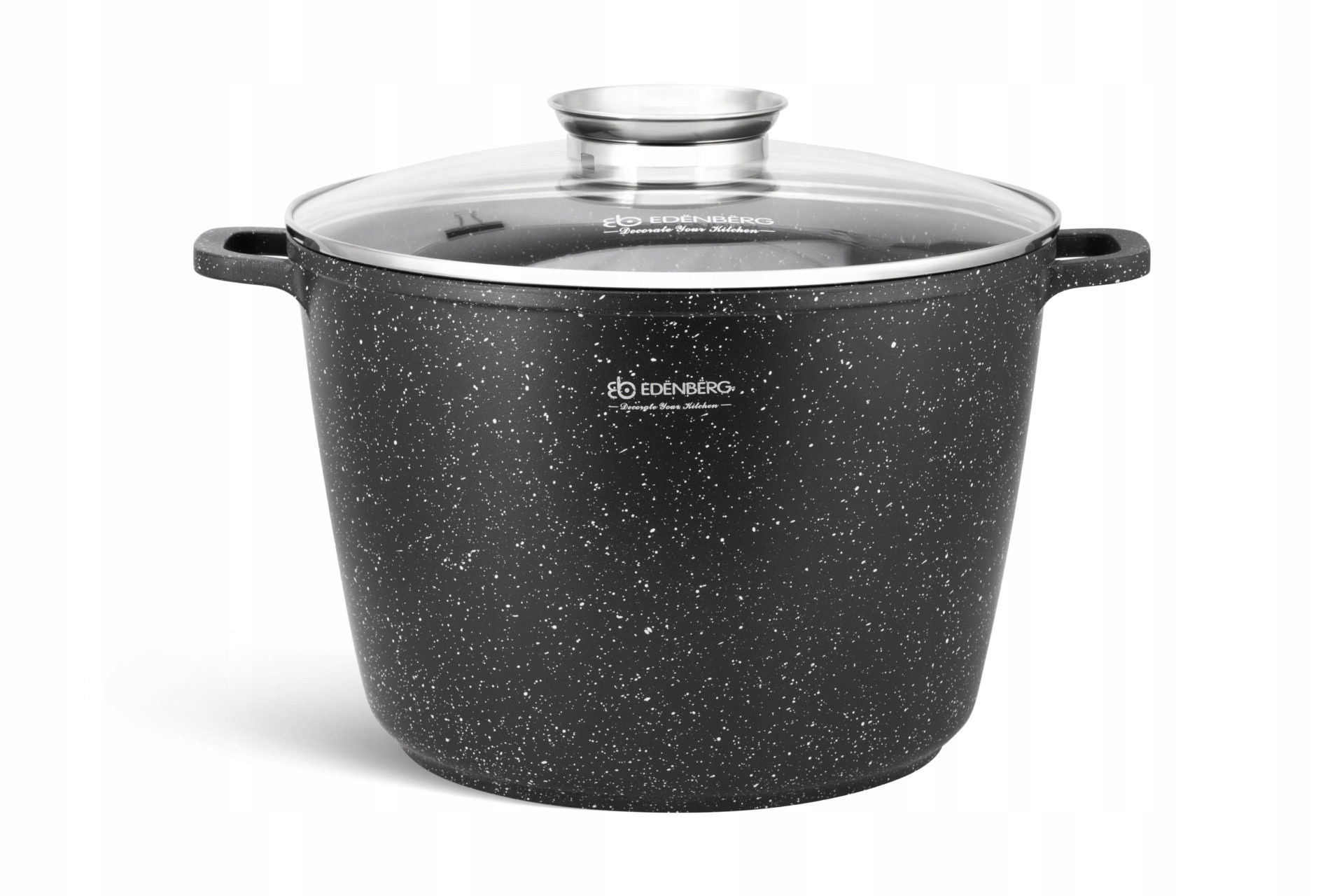 Garnek tradycyjny marmurkowy z pokrywką szklaną Edenberg 14 l 32cm