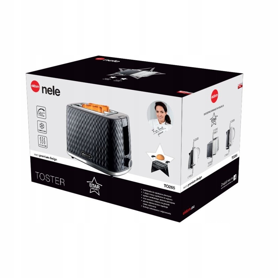 TOSTER CZARNY OPIEKACZ KANAPEK ELDOM TO265C NELE
