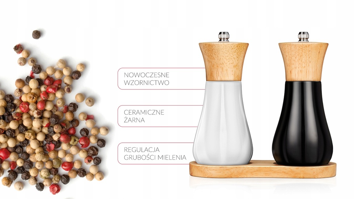 2x MŁYNEK DO PIEPRZU SOLI ZESTAW MPM SMILE SMP-9