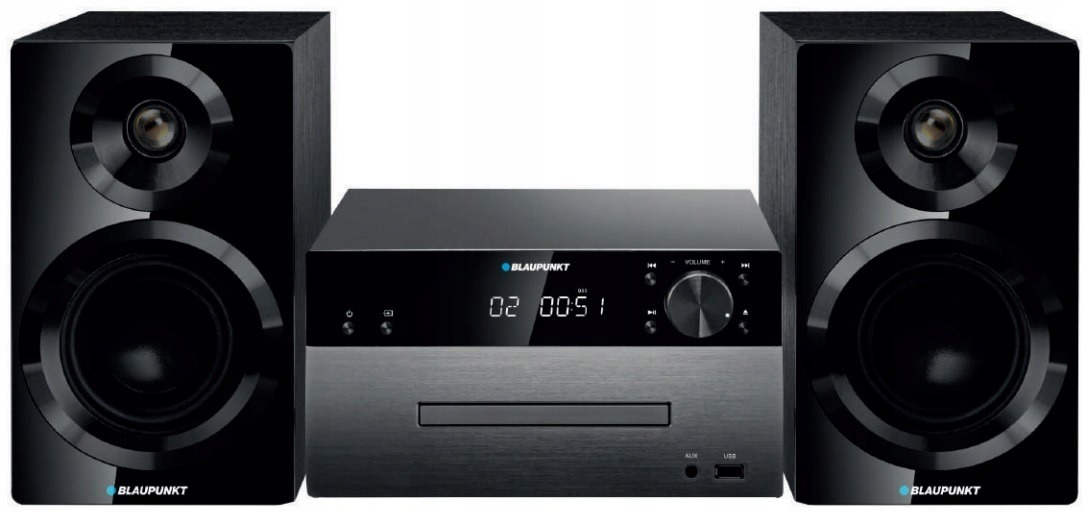 MINI WIEŻA STEREO BLUETOOTH BLAUPUNKT RADIO FM CD/USB 2 GŁOŚNIKI MS50BT