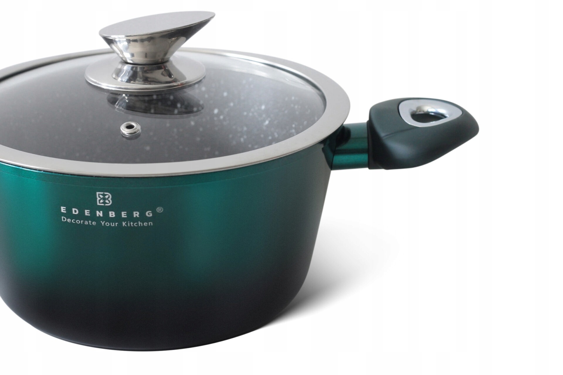 Zestaw garnków MARMURKOWYCH ZIELONE GARNKI Edenberg aluminiowe 8 el.