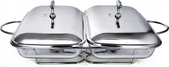 Podgrzewacz podwójny z pokrywką Kinghoff 3 LITROWY srebrny