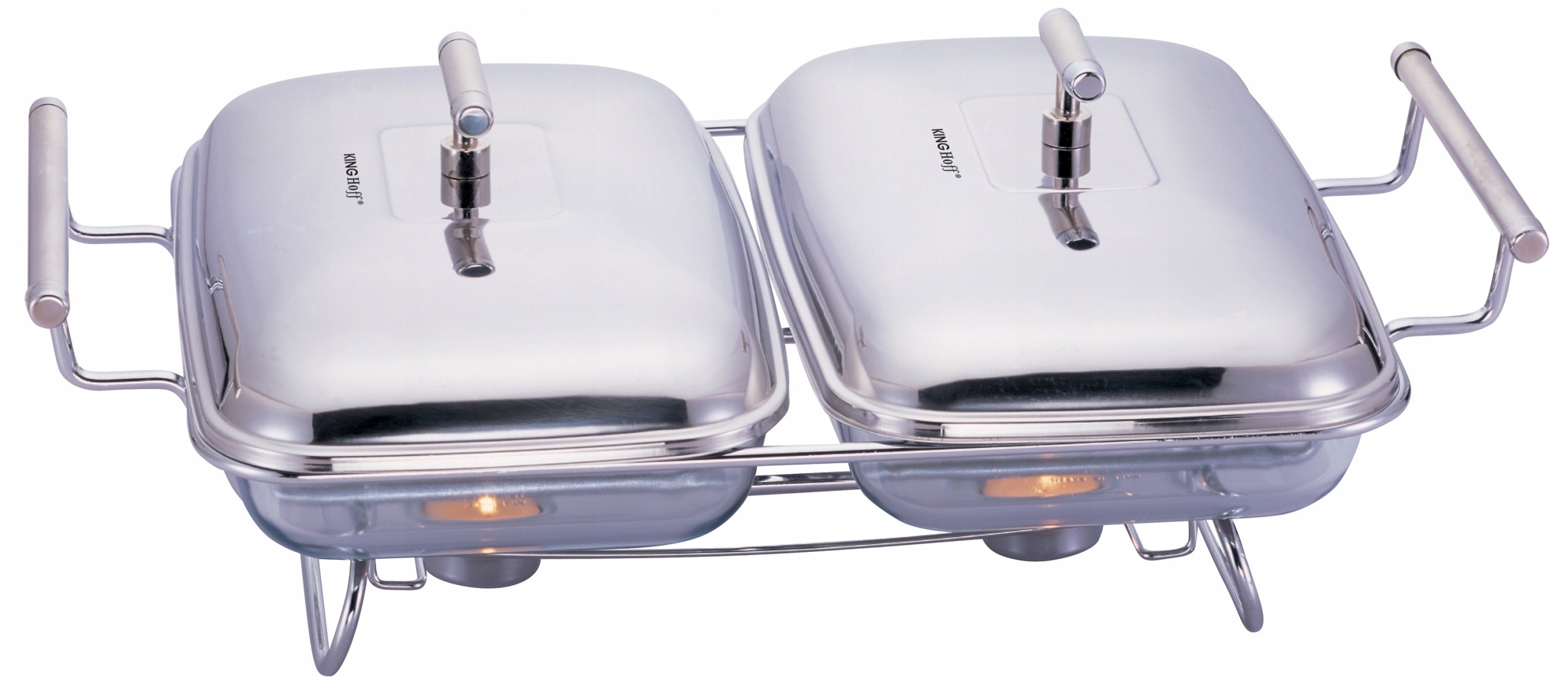 Podgrzewacz podwójny z pokrywką Kinghoff 3 LITROWY srebrny