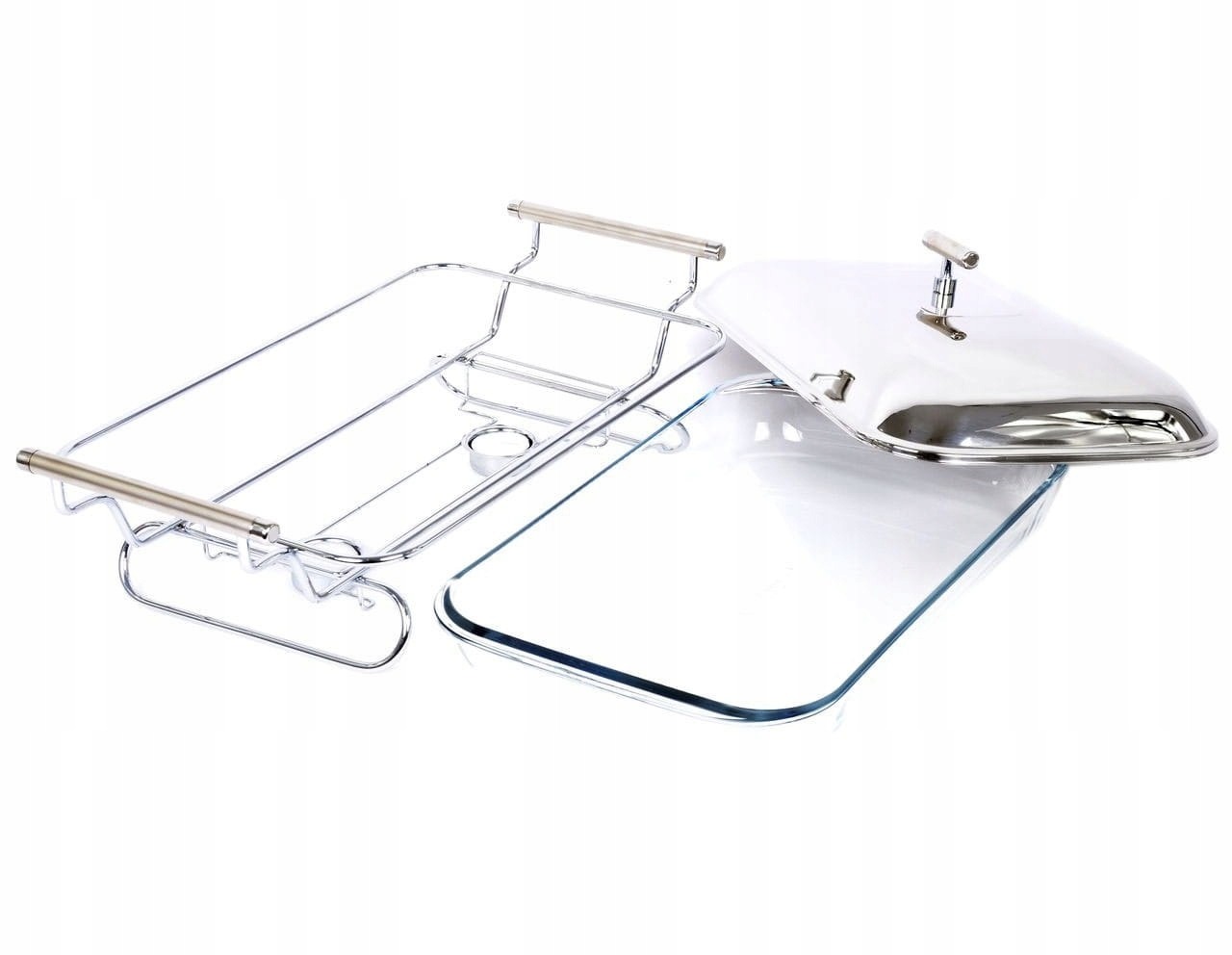 Podgrzewacz prostokątny z pokrywką Kinghoff 3 LITROWY srebrny