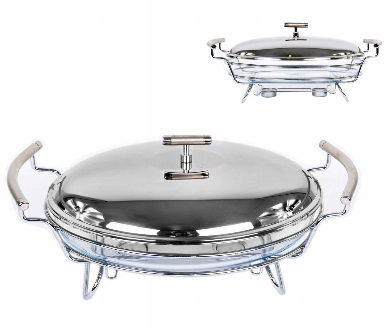 Podgrzewacz okrągły z pokrywką Kinghoff 3 LITROWY srebrny