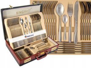 SZTUĆCE KINGHOFF KH3508 POŁYSK 72 ELEM. WALIZKA