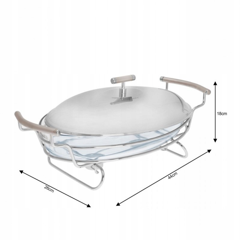 Podgrzewacz okrągły z pokrywką Kinghoff 3 LITROWY srebrny