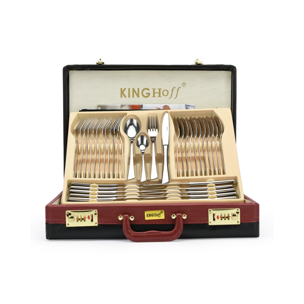 SZTUĆCE KINGHOFF KH3504 POŁYSK 72 ELEM. WALIZKA