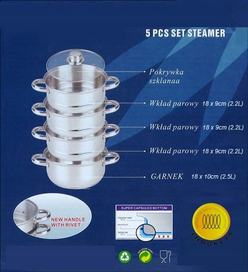 GARNKI GARNEK DO GOTOWANIA NA PARZE PAROWAR