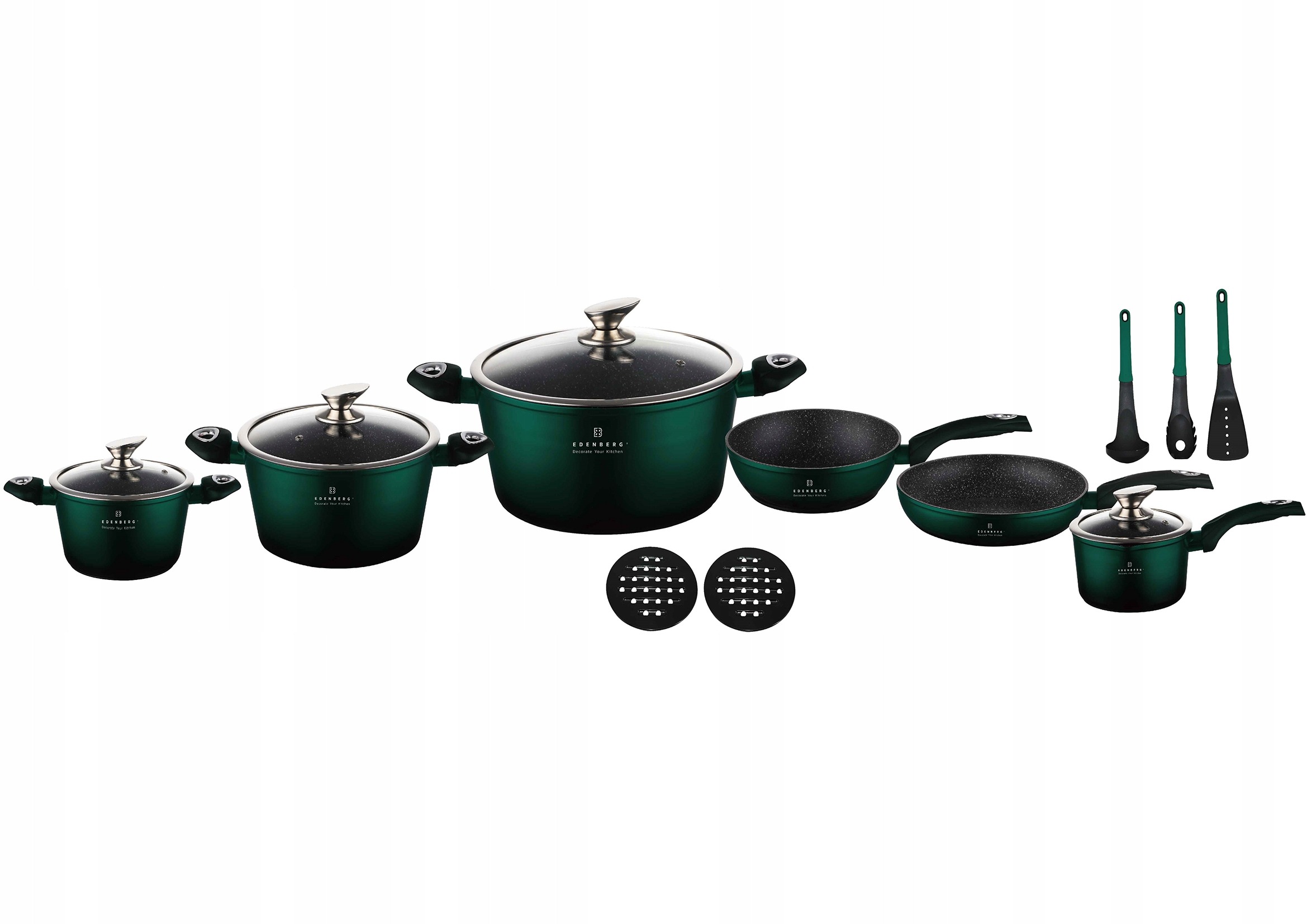 ZESTAW GARNKÓW KOMPLET GARNKÓW GARNKI INDUKCJA ZIELONE