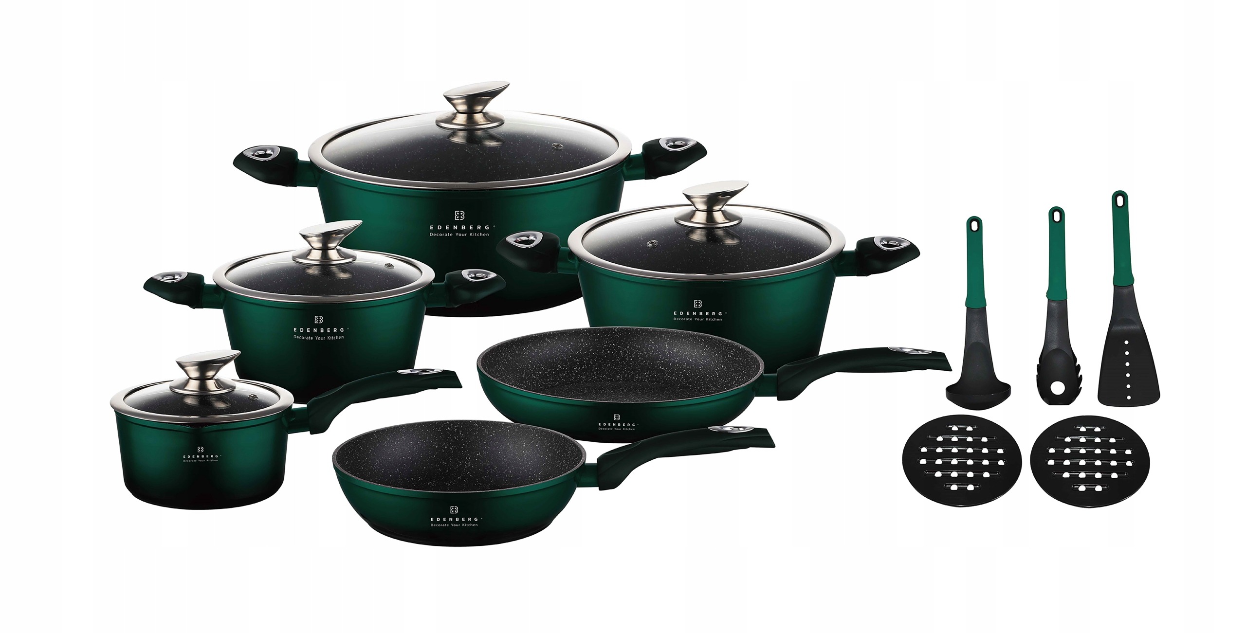 ZESTAW GARNKÓW KOMPLET GARNKÓW GARNKI INDUKCJA ZIELONE