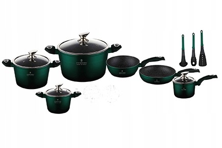 ZESTAW GARNKÓW KOMPLET GARNKÓW GARNKI INDUKCJA ZIELONE