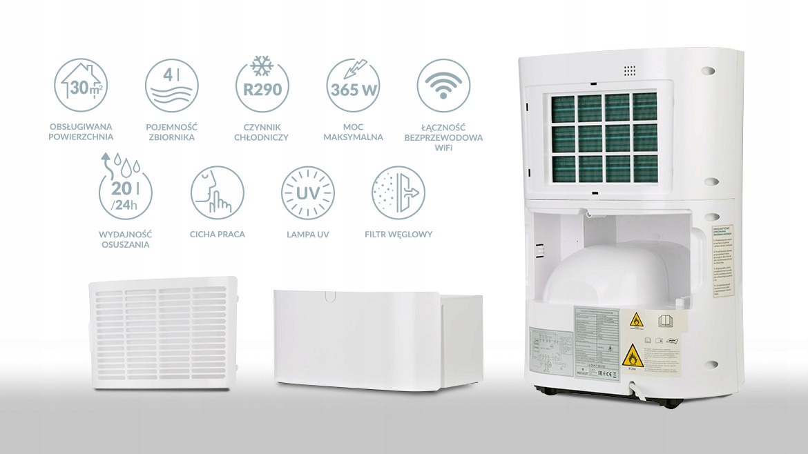 OSUSZACZ POWIETRZA Pochłaniacz wilgoci WIFI 20L/24H HL-OS-20/WIFI