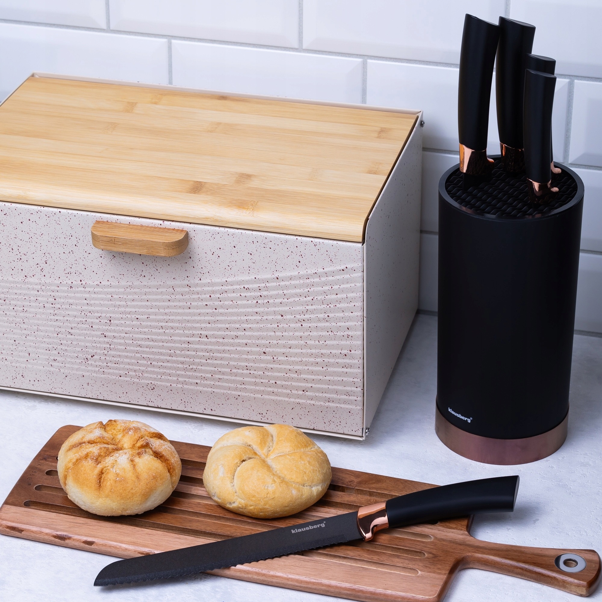 ZESTAW NOŻY KUCHENNYCH NOŻE KUCHENNE STOJAK Blok na Noże 6 el. KLAUSBERG