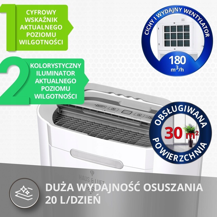 OSUSZACZ POWIETRZA Pochłaniacz wilgoci WIFI 20L/24H HL-OS-20/WIFI