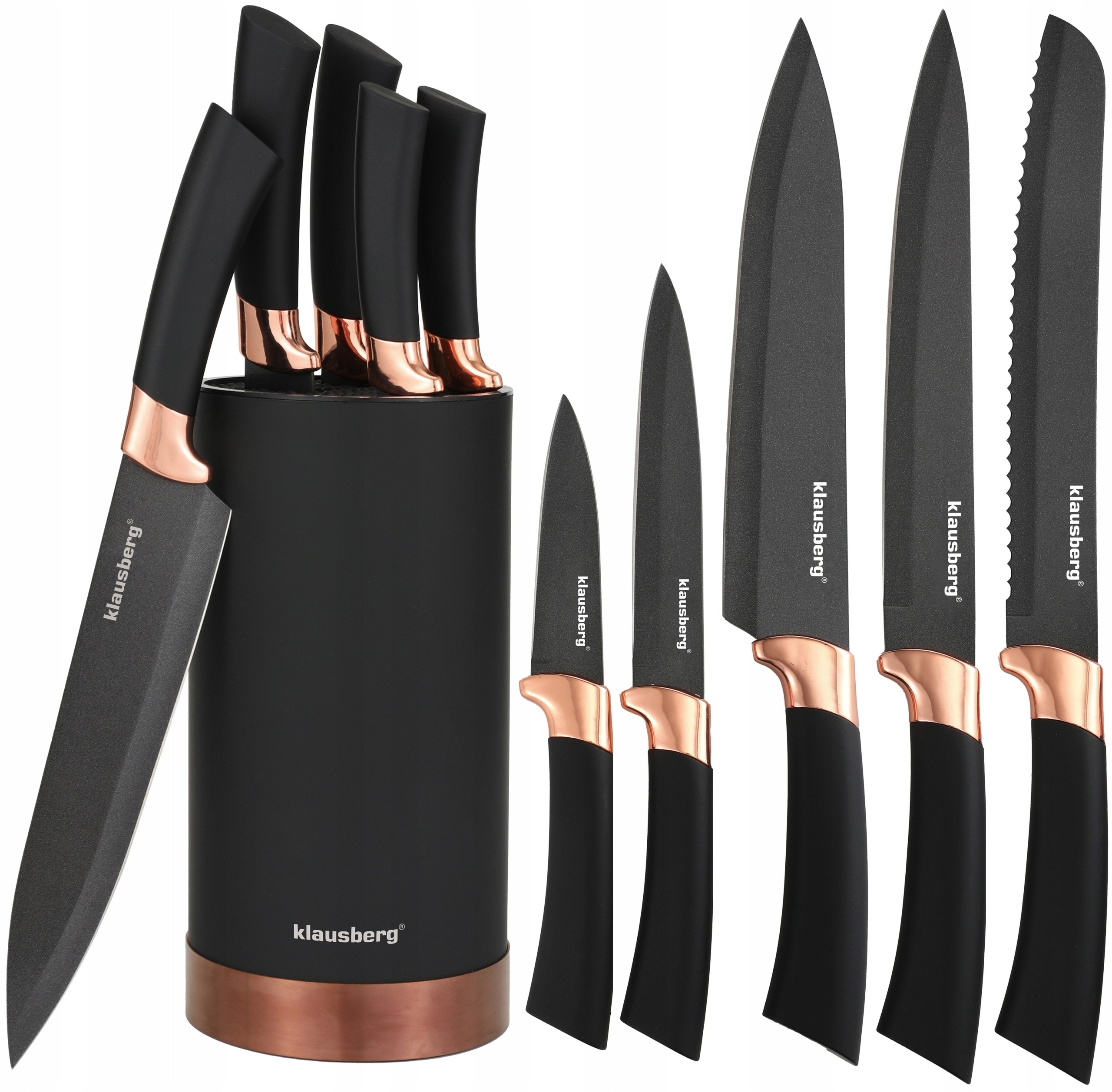 ZESTAW NOŻY KUCHENNYCH NOŻE KUCHENNE STOJAK Blok na Noże 6 el. KLAUSBERG