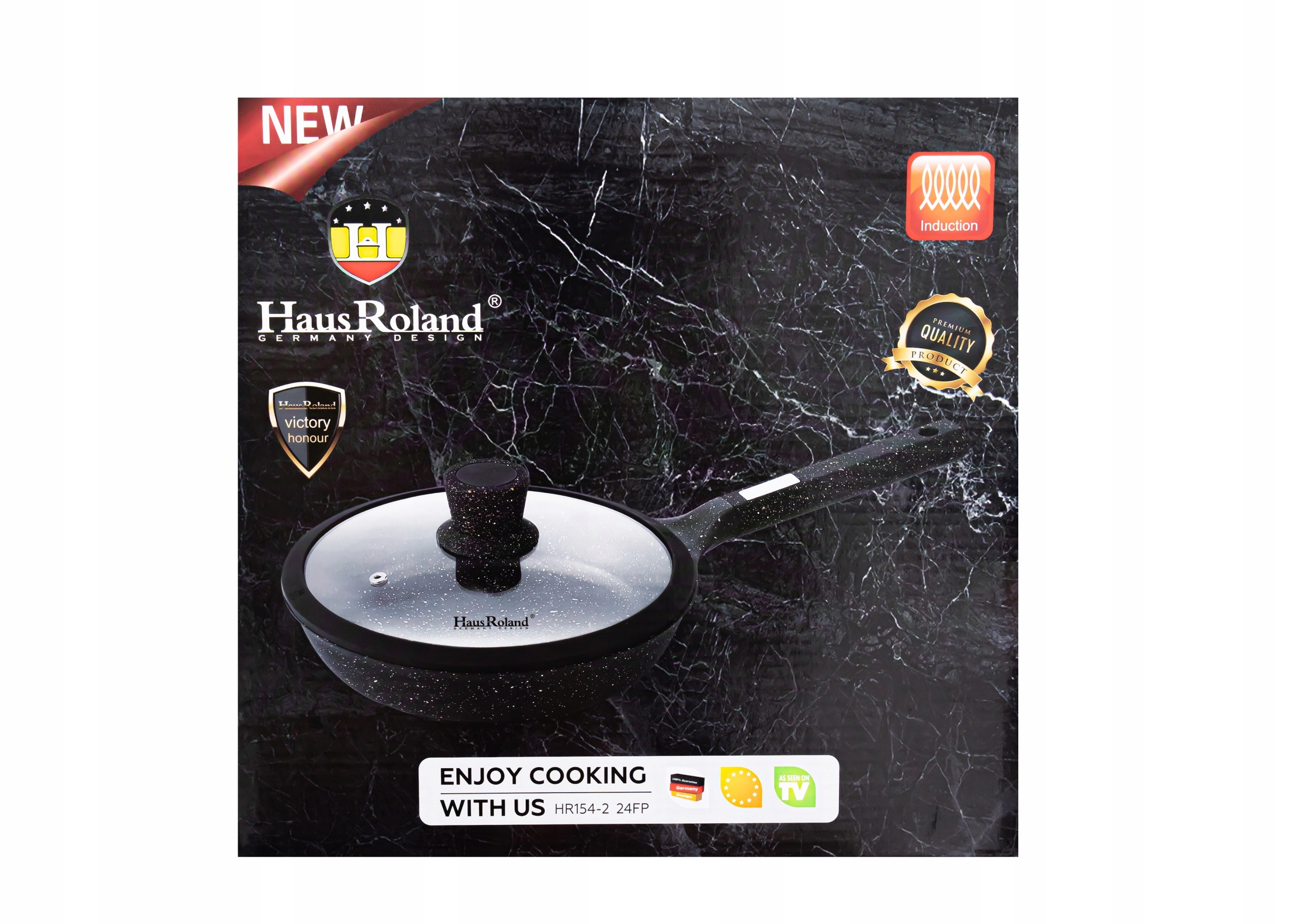 PATELNIA Patelnia solidna tradycyjna z pokrywką 24cm patelniA OKRĄGŁA