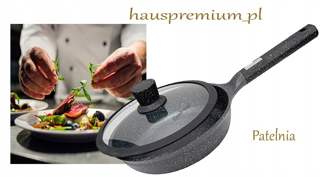 PATELNIA Patelnia solidna tradycyjna z pokrywką 24cm patelniA OKRĄGŁA