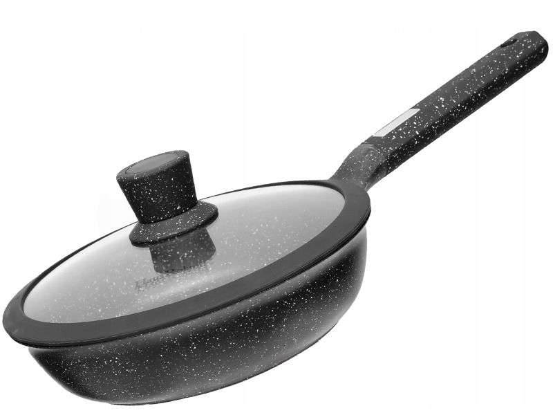 PATELNIA Patelnia solidna tradycyjna z pokrywką 24cm patelniA OKRĄGŁA