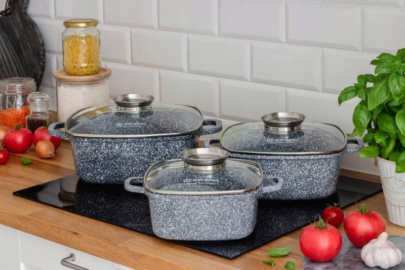 Zestaw garnków GARNKI INDUKCJA GAZ Edenberg EB-8030 aluminiowe 6 el.