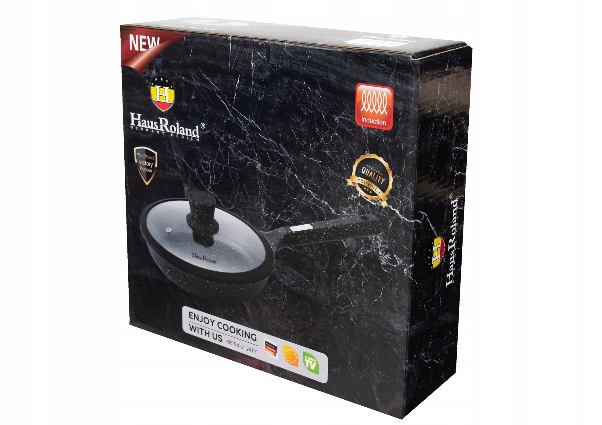 PATELNIA Patelnia solidna tradycyjna z pokrywką 24cm patelniA OKRĄGŁA