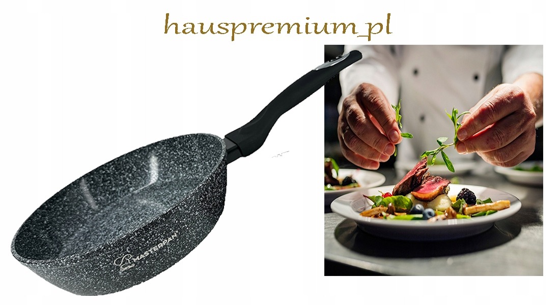 Patelnia tradycyjna ALUMINIOWA MARMUROWA ZAPOBIEGA PRZYWIERANIU 30 cm