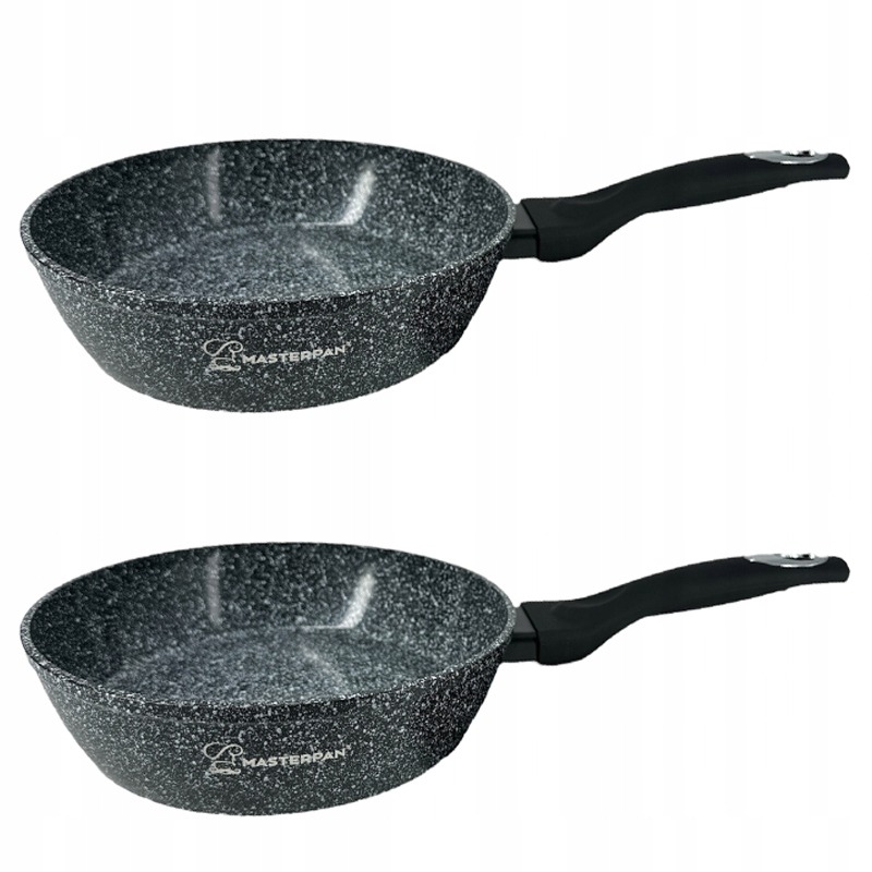 Patelnia tradycyjna ALUMINIOWA MARMUROWA ZAPOBIEGA PRZYWIERANIU 24 cm